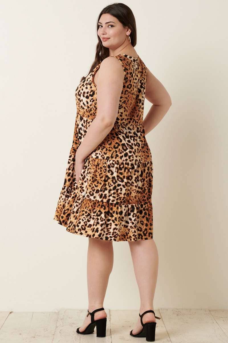 Leopard print Sleeveless tank dress