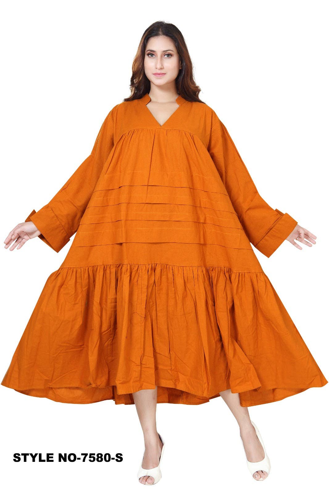 Tiered Midi Dress Teracotta -7580