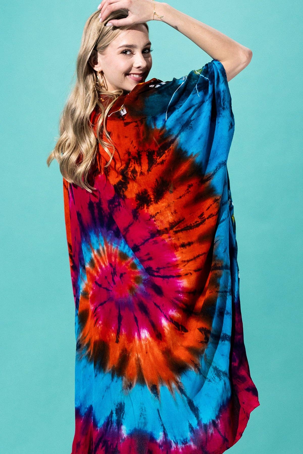 Aura Bloom Tie-Dye Kimono