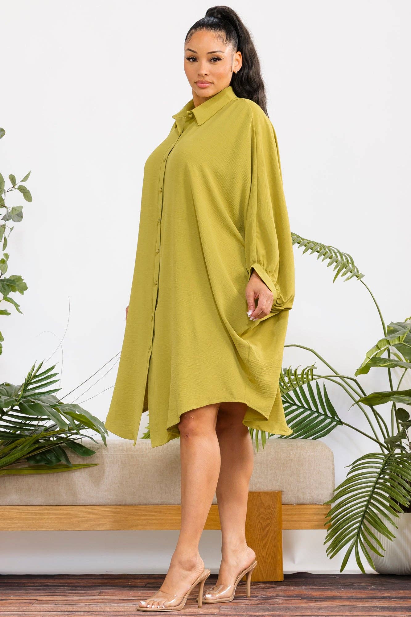 Oversized Shirt Dress Plus