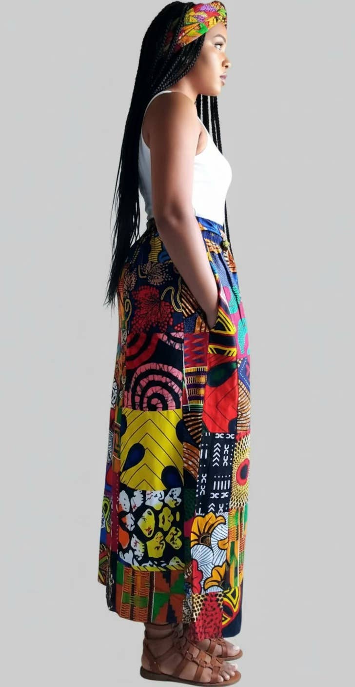 Palazzo Pant Multi Color Patch