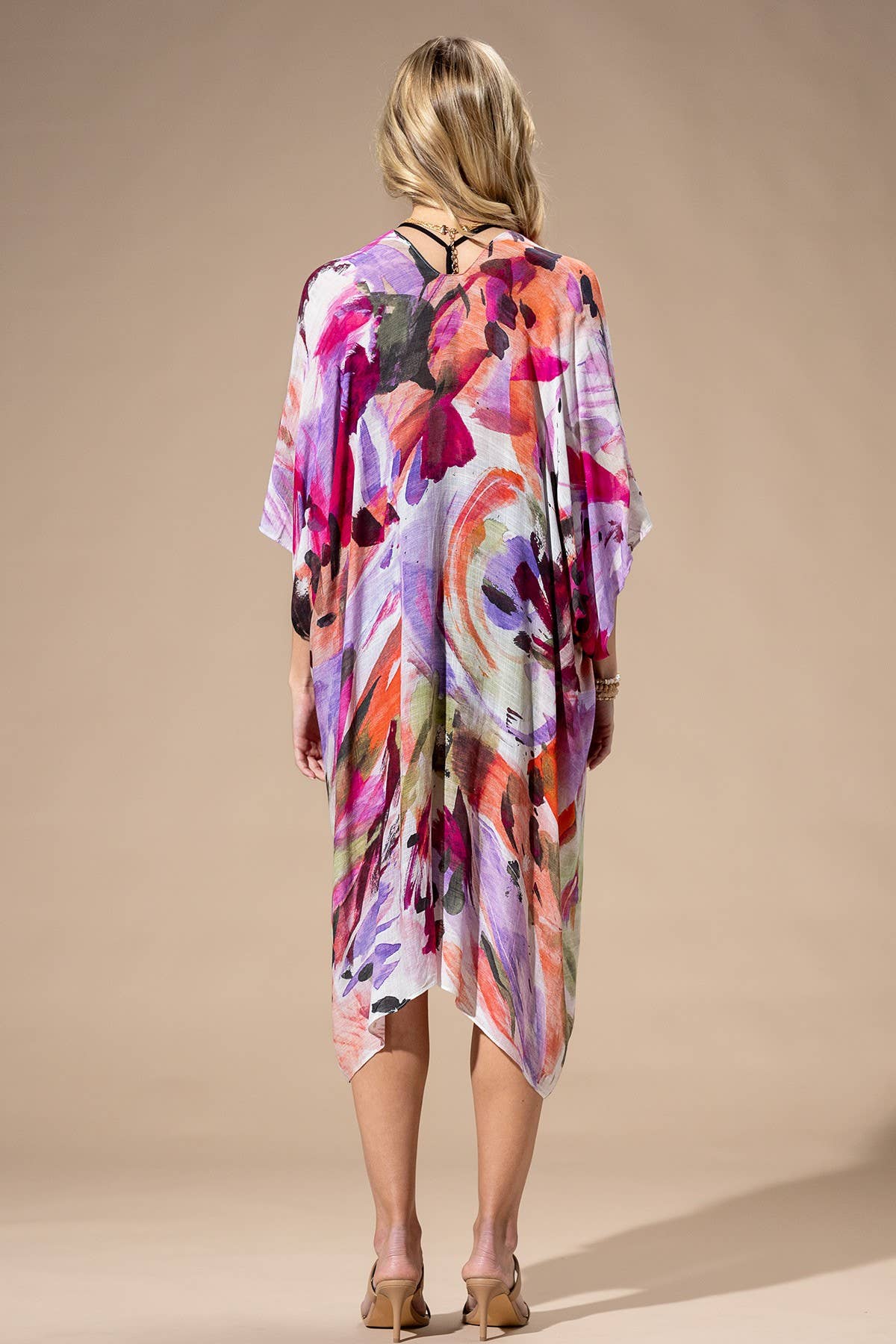 Watercolor Multi Viscose Kimono