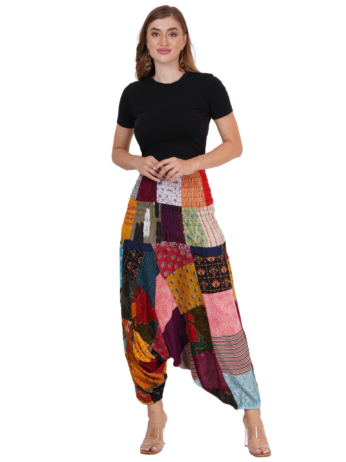 Women Patchwork Harem Pants Ballon Fit Baggy Jogger Mix Lot