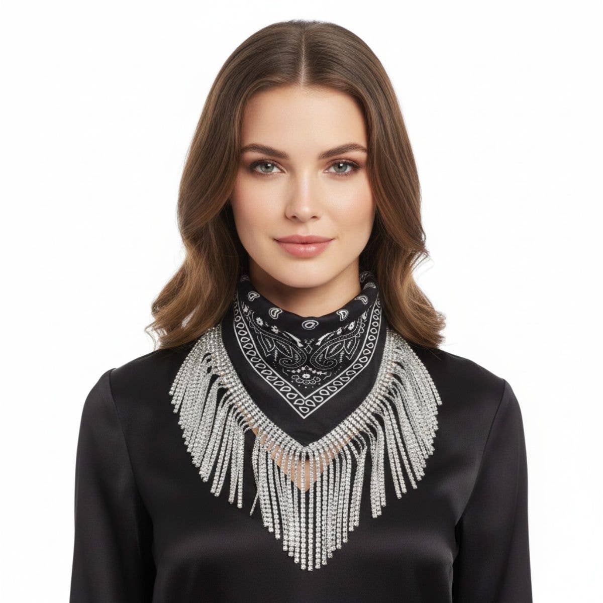 Bandana Bling Fringe Necklace