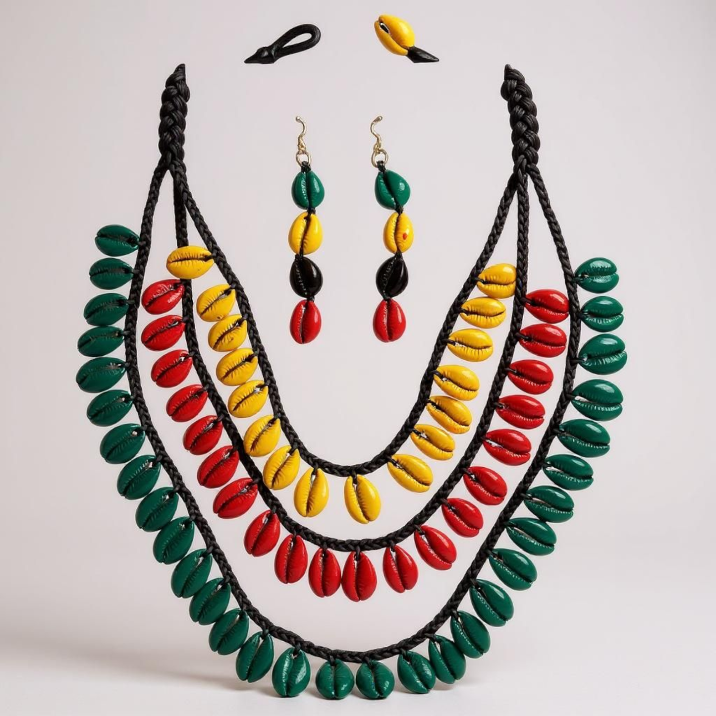 Look Cowrie Shell Necklace/ Earring - Rasta4