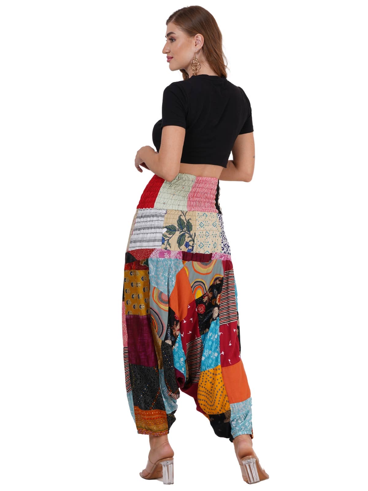 Women Patchwork Harem Pants Ballon Fit Baggy Jogger Mix Lot