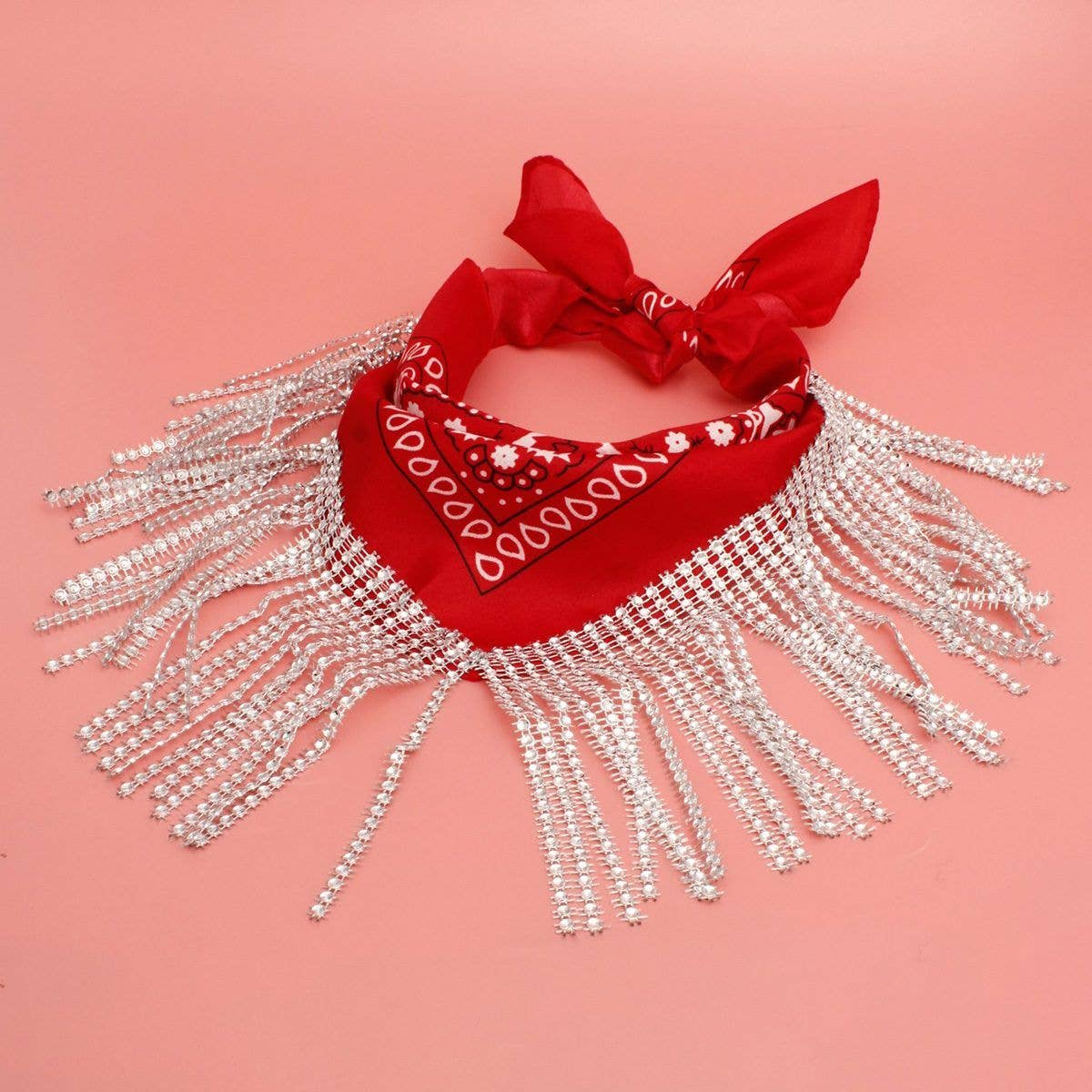 Bandana Bling Fringe Necklace
