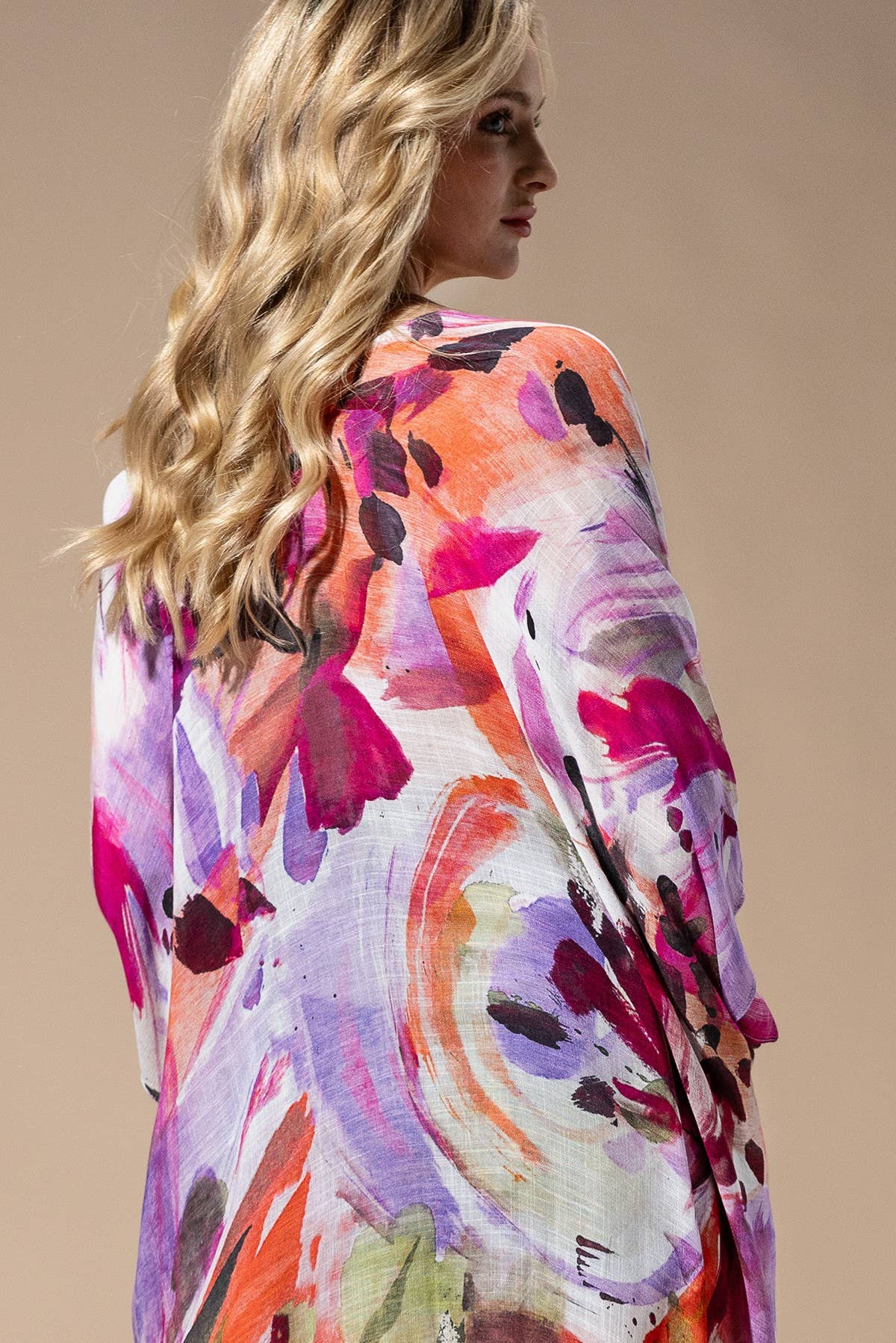 Watercolor Multi Viscose Kimono