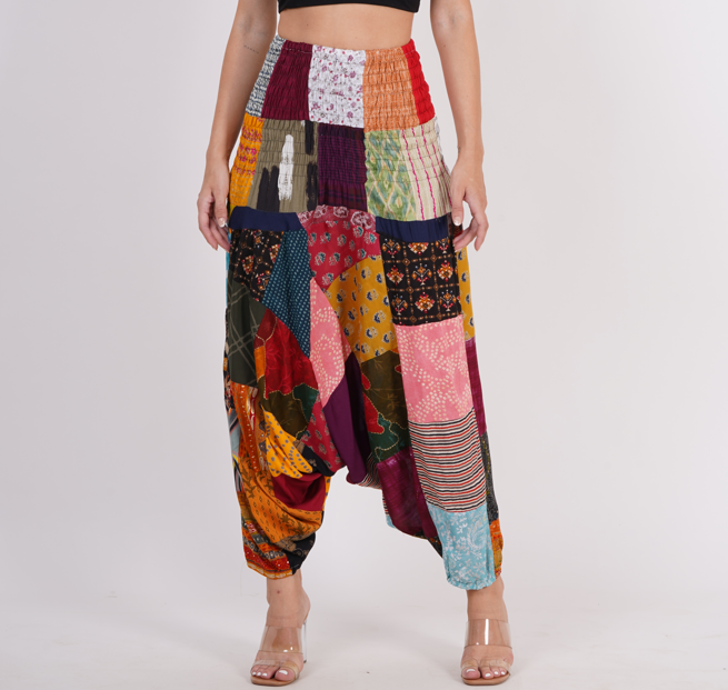 Women Patchwork Harem Pants Ballon Fit Baggy Jogger Mix Lot