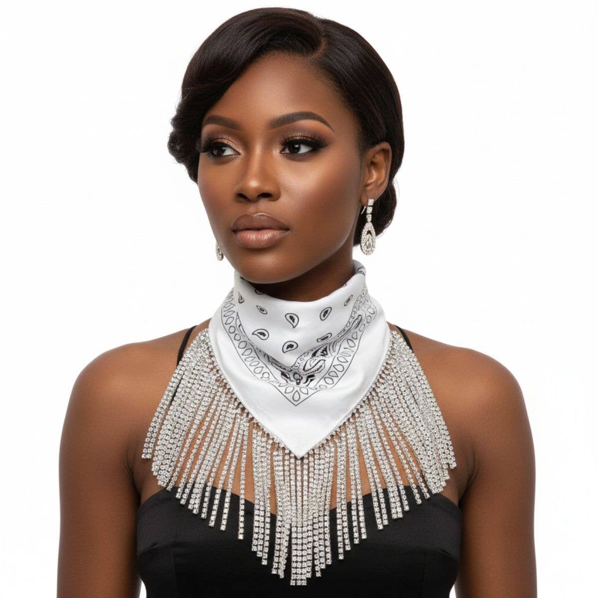 Bandana Bling Fringe Necklace
