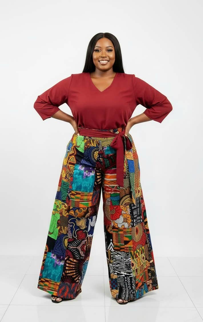 Palazzo Pant Multi Color Patch