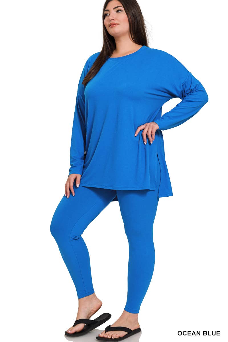 Plus Microfiber Loungewear Set Zenana