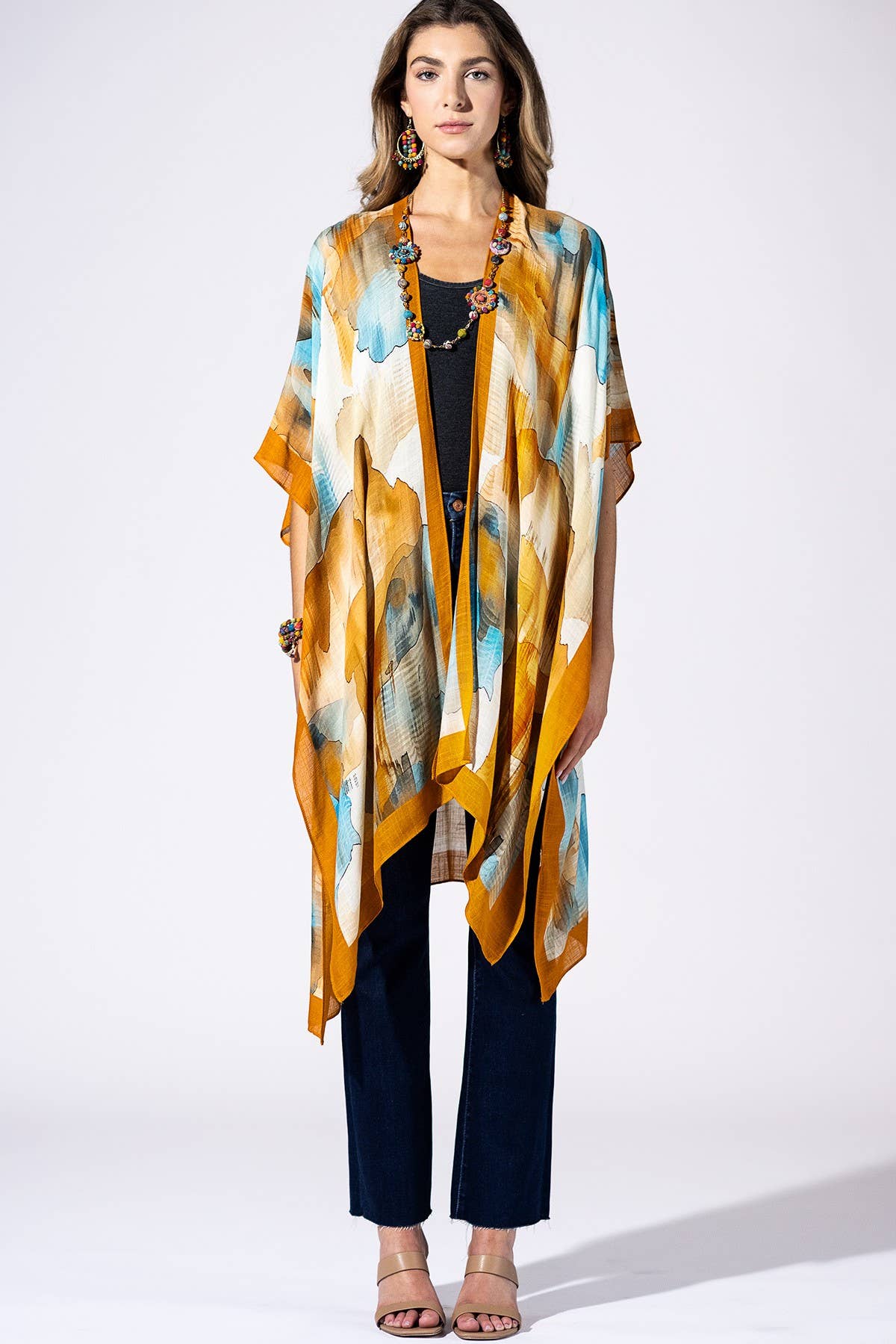 Terracotta Mirage Viscose Kimono