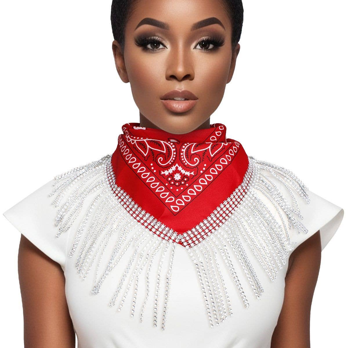 Bandana Bling Fringe Necklace
