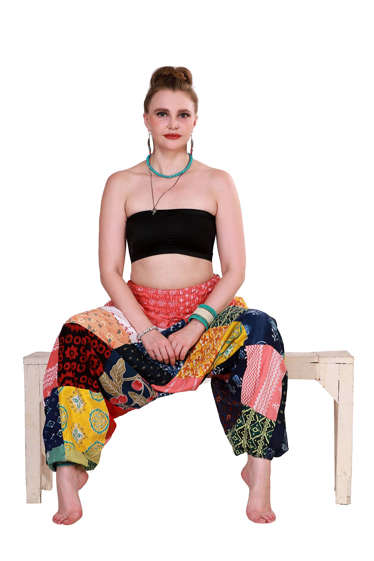 Women Patchwork Harem Pants Ballon Fit Baggy Jogger Mix Lot