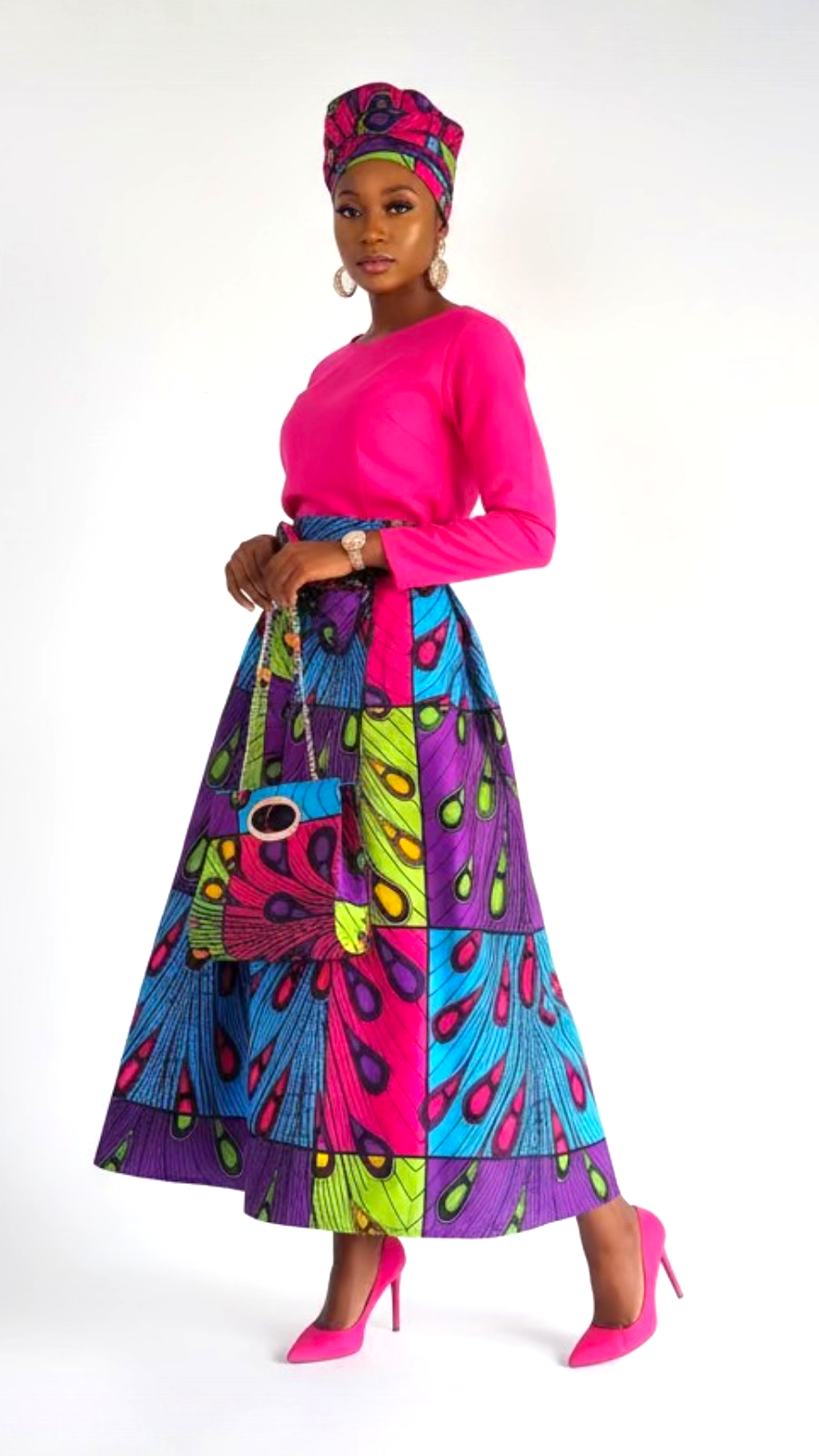 Color Me Matching Set Combo Long Skirt & Pocketbook