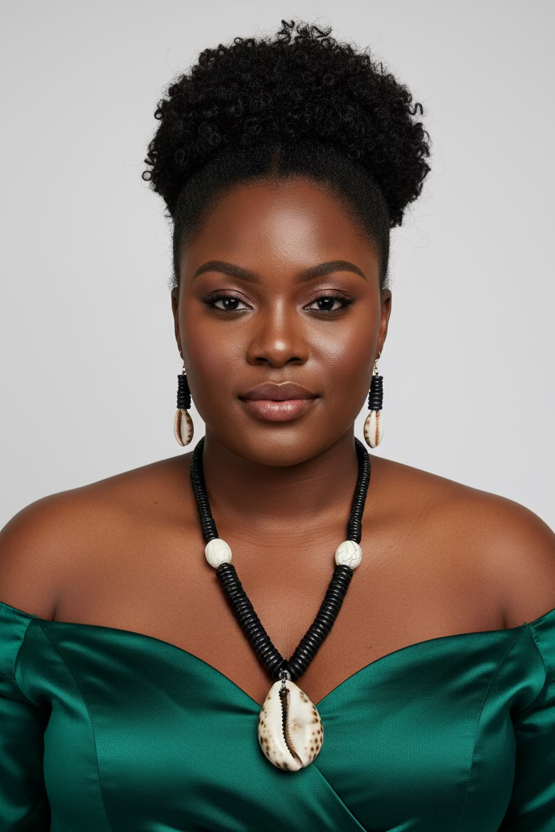 Necklace & Earrings - Big Cowrie Shell